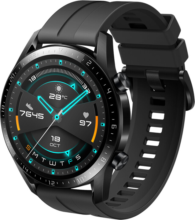 Huawei Watch GT 2, 46mm, Fluoroelastomer Strap, Black_1909459795