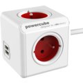 PowerCube EXTENDED USB prodlužovací přívod 1,5m - 4 zásuvka, červená_1905536959