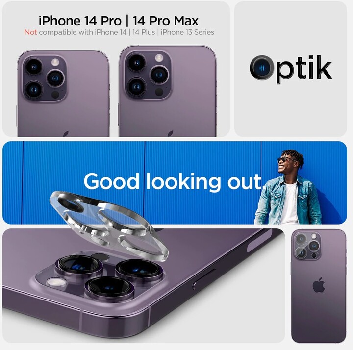 Spigen ochranné sklo Optik pro Apple iPhone 14 Pro/iPhone 14 Pro Max, 2 ks, čirá_135668237