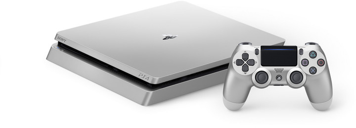 PlayStation 4 Slim, 500GB, stříbrná + 2x DS4_449711866