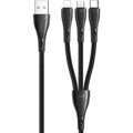 Mcdodo kabel Mamba Series 3v1, Lightning + microUSB + USB-C, 1.2m, černá