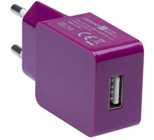 CONNECT IT nabíjecí adaptér 1xUSB port 1 A, fialová