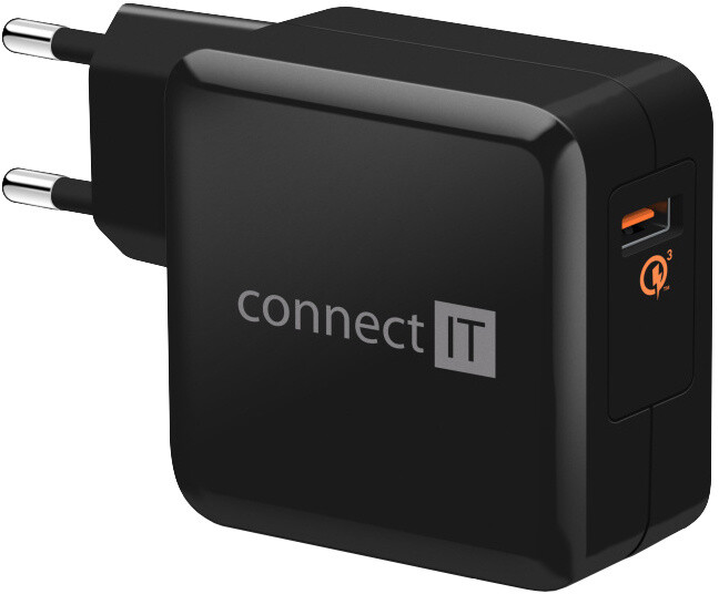 CONNECT IT QUICK CHARGE 3.0 nabíjecí adaptér 1x USB (3A), QC 3.0, černý