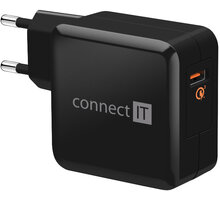 CONNECT IT QUICK CHARGE 3.0 nabíjecí adaptér 1x USB (3A), QC 3.0, černý_459053160