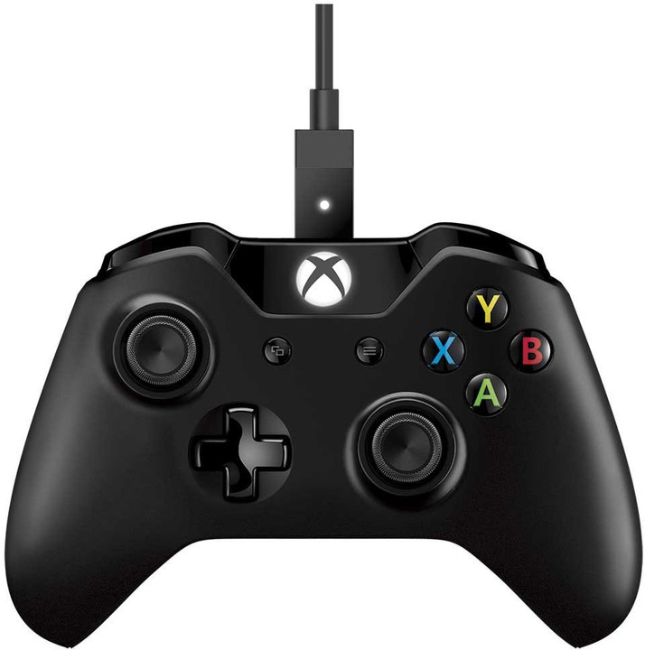 Xbox ONE S Bezdrátový ovladač, černý + kabel USB (PC, Xbox ONE)