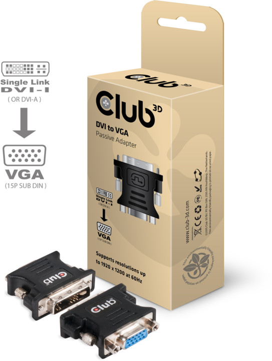 Club3D DVI- I Single Link na VGA ( D-SUB), pasivní adaptér_1563768709