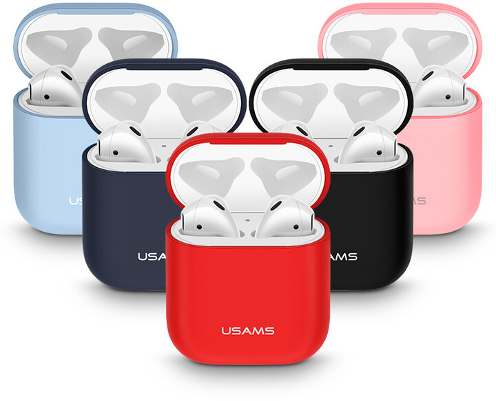 USAMS Liquid Silicone Protective kryt pro AirPods, tmavě modrá_597813816