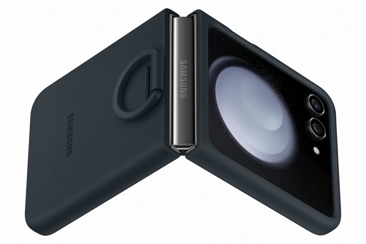 Samsung silikonový kryt s držákem na prst pro Galaxy Z Flip5, indigo_1664643684