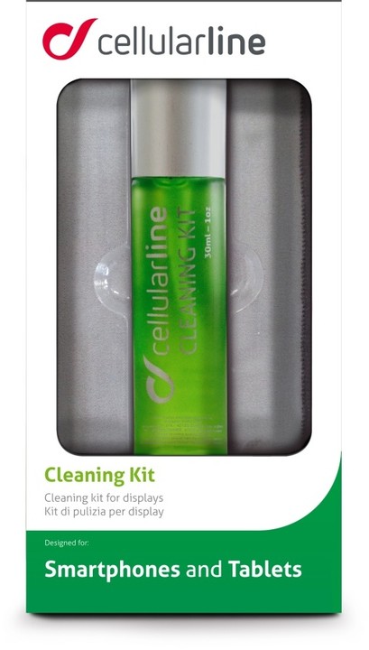 CellularLine CLEANING KIT Čistící sada pro displeje telefonů a tabletů, utěrka + gel 30ml_1299565375