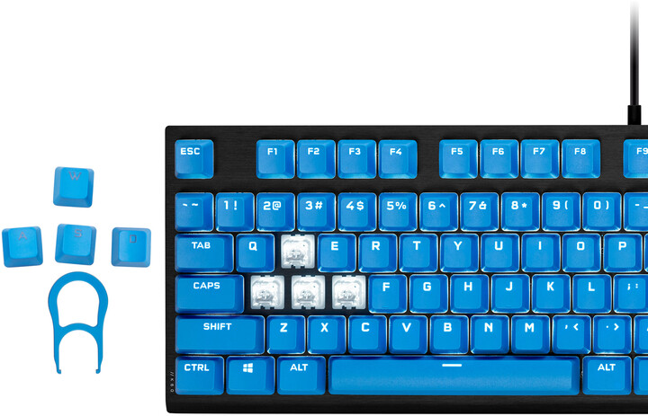 Corsair vyměnitelné klávesy PBT Double-shot Pro, 104 kláves, Elgato Blue, US_627906176