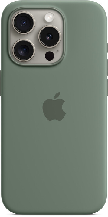 Apple Silikonový kryt s MagSafe pro iPhone 15 Pro, cypřišově zelená_1387494548