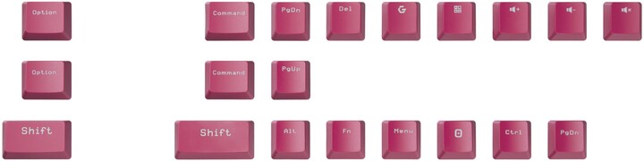 CZC.Gaming Satyr, keycaps, 124 kláves, OEM, růžové_2136070704