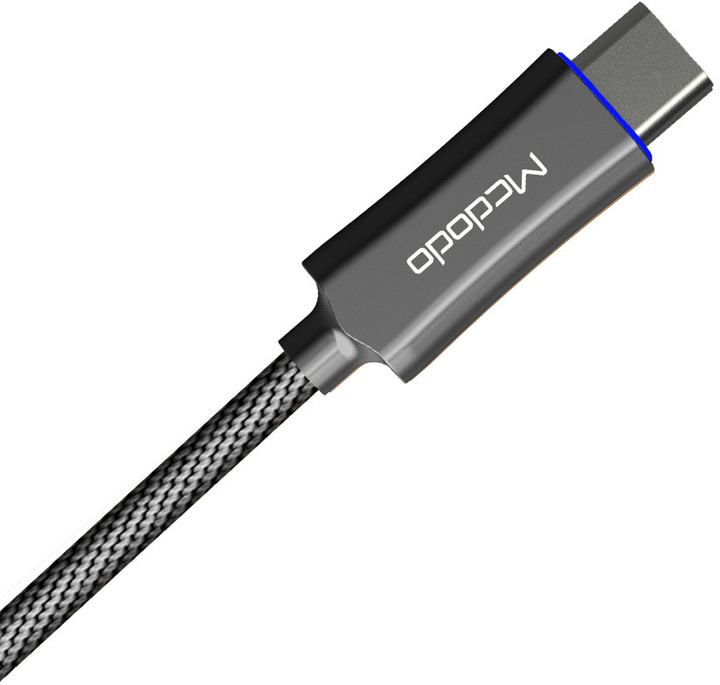 Mcdodo Knight rychlonabíjecí datový kabel USB-C s inteligentním vypnutím napájení, 1,5m, šedá_2107907095