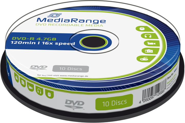 MediaRange DVD-R 4,7GB 16x, Spindle 10ks_497260825