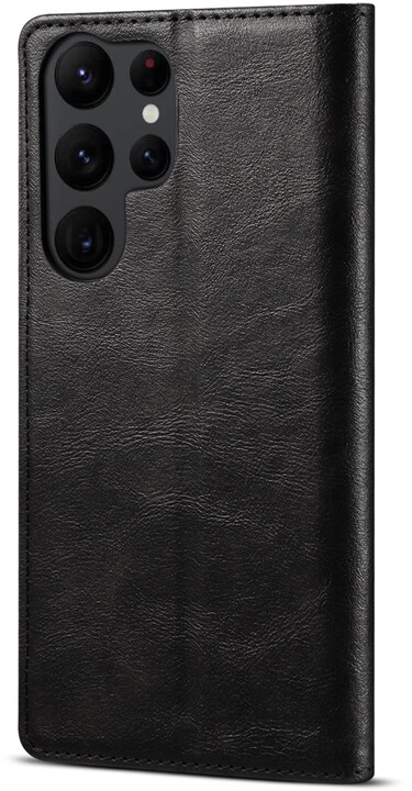 Lenuo Leather flipové pouzdro pro Samsung Galaxy S22 Ultra 5G, černá_1105189297