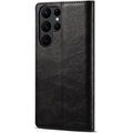 Lenuo Leather flipové pouzdro pro Samsung Galaxy S22 Ultra 5G, černá_1105189297
