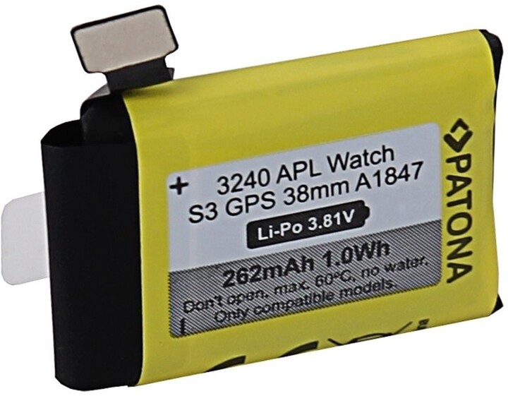 PATONA baterie pro chytré hodinky Apple Watch 3 GPS A1847, 38mm_260188863