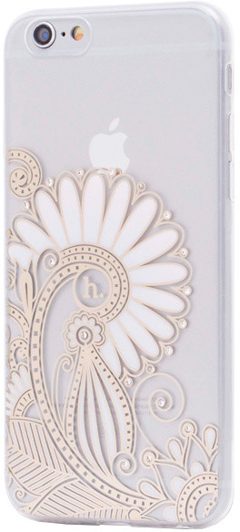 EPICO pružný plastový kryt pro iPhone 6/6S HOCO FLOWER - transparentní bílá/zlatá_2049569662