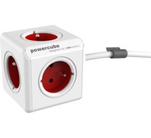 PowerCube EXTENDED prodlužovací přívod 3m - 5ti zásuvka, červená_581775560