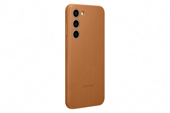 Samsung kožený zadní kryt pro Galaxy S23+, hnědá_1542545696