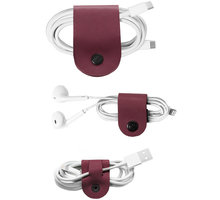 TwelveSouth CableSnap 3-Pack cable holder; leather (1x Large; 2x Small) - marsala_238455860