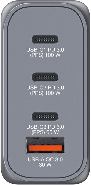 Verbatim cestovní adaptér GNC-100, GaN, 2xUSB-C PD 100W, 1xUSB-C PD 65W, 1xUSB-A QC 3.0_1345837414