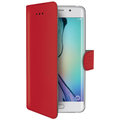 CELLY Wally pouzdro typu kniha pro Samsung Galaxy S6 Edge, PU kůže, červená
