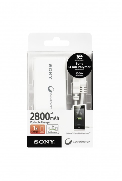 Sony CP-V3W přenosný zdroj USB, bílá, 3000mAh_551818768