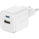 SWISSTEN síťový adaptér GaN, USB-C 35W PD, USB-A 27W QC, bílá_1422682873