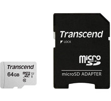 Transcend Micro SDXC 300S 64GB 95MB/s UHS-I U1 + SD adaptér Poukaz 200 Kč na nákup na Mall.cz