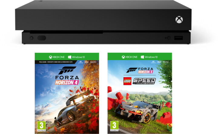 Xbox One X, 1TB, černá + Forza Horizon 4 + LEGO Speed Champions DLC_1582215924