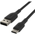 Belkin kabel USB-A - USB-C, M/M, opletený, 3m, černá_1376083755