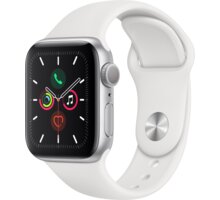 Apple Watch Series 5 GPS, 40mm Silver Aluminium Case with White Sport Band_1558118926