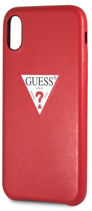 GUESS PU Leather Case Triangle pro iPhone XS Max, červená_1163598852