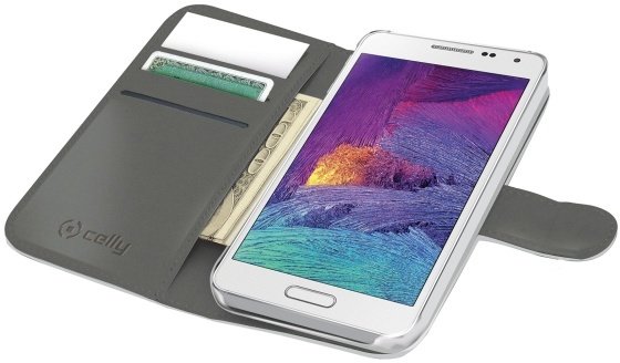 CELLY Wally pouzdro pro Samsung Galaxy S6, PU kůže, bílá_1823755832