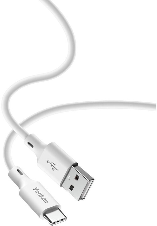 YENKEE kabel YCU 315 WH SILIC USB-A - USB-C, USB 2.0, 1.5m, bílá_1795669971
