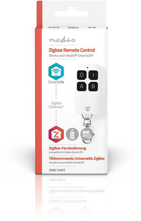 Nedis chytré dálkové ovládání, ZigBee, 4 Tlačítka, včetně Baterie, bílé