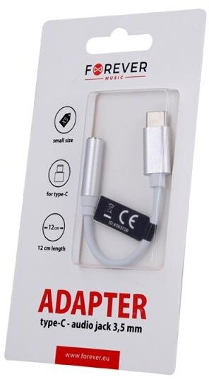 Forever adaptér z USB-C na jack 3,5mm, bílá