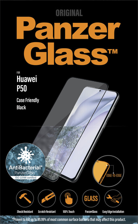 PanzerGlass ochranné sklo Edge-to-Edge pro Huawei P50, antibakteriální, čirá_1024969953