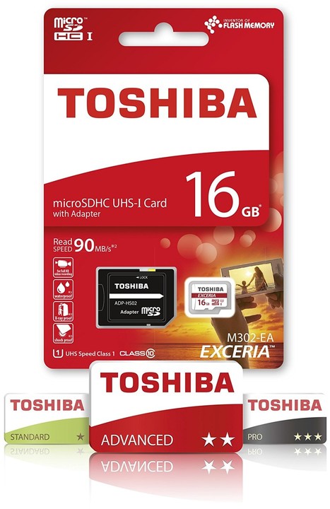 Toshiba Micro SDHC Exceria M302 16GB 90MB/s UHS-I + adaptér_1971891234