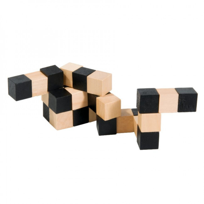 Hlavolam - Wooden cubes, natural/black_311183913