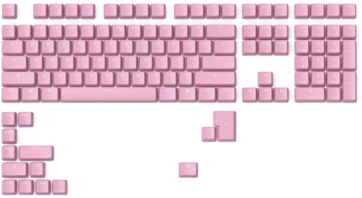 Glorious vyměnitelné klávesy Double Shot ABS V2, 123 kláves, růžové, US_617678884