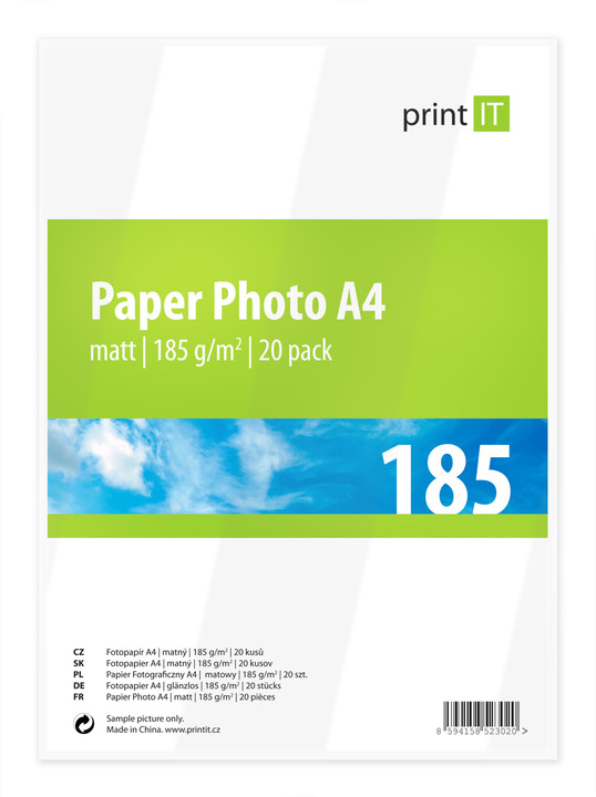 PRINT IT Paper Photo A4 185 g/m2 Mate 20ks