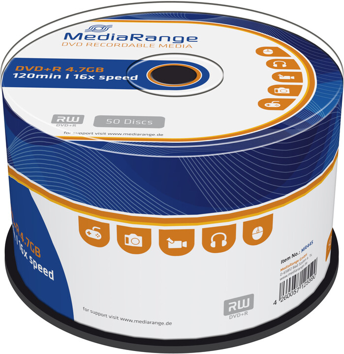 MediaRange DVD+R 4,7GB 16x, Spindle 50ks_1451872935