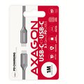 AXAGON PD 100W kabel USB-C - USB-C 3.2 Gen 2, 1m, 5A, oplet, šedý_79770914