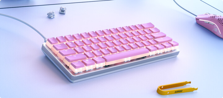 Glorious vyměnitelné klávesy Aura v2, 145 kláves, růžové, US
