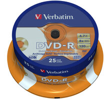 Verbatim DVD-R Archival-Printable 8x 4,7GB spindl 25ks_832010233
