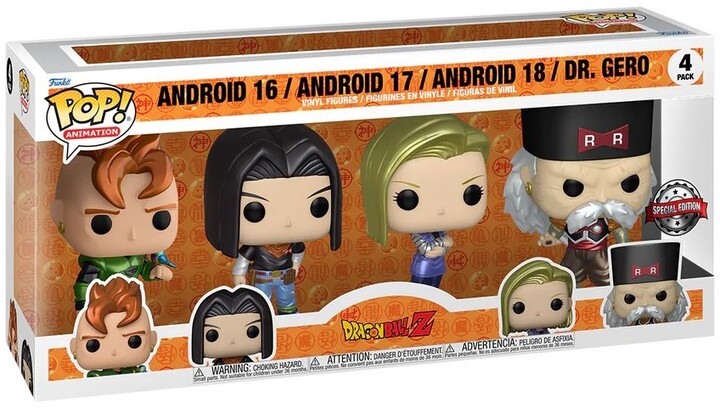 Figurka Funko POP! Dragon Ball Z- Android 16, Android 17, Android 18 &amp; Dr. Gero_1551414978