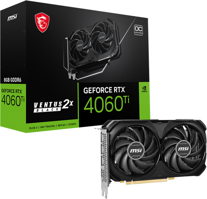 MSI GeForce RTX 4060 Ti VENTUS 2X BLACK 8G OC, 8GB GDDR6_494831788