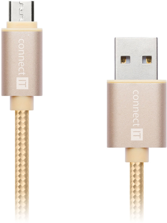 CONNECT IT Wirez Premium Metallic micro USB - USB, gold, 1m